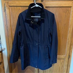 Nautica Mid Length Navy Blue Trench Coat